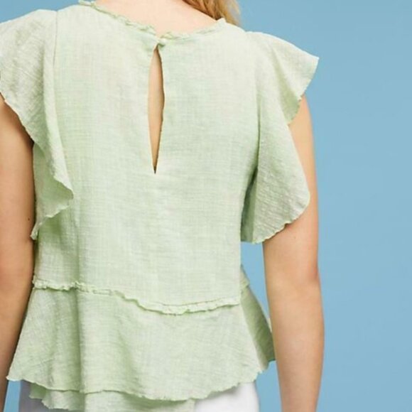Anthropologie Maeve Cascade Tiered Shell Top in Mint - Picture 5 of 6